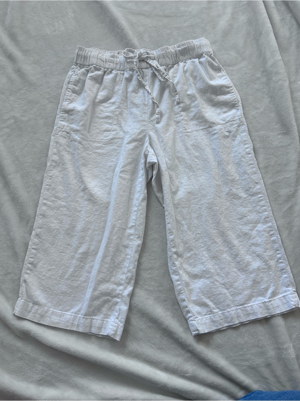 White Stag Women’s White Drawstring Boho Wide-Leg Capris
